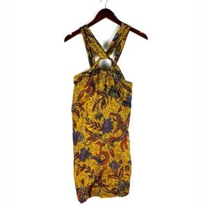 Mango floral keyhole halter mini shift dress
